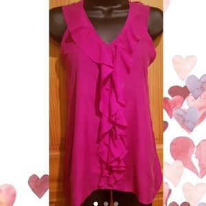 Fuchsia Banana Republic Women’s silk sleeveless top